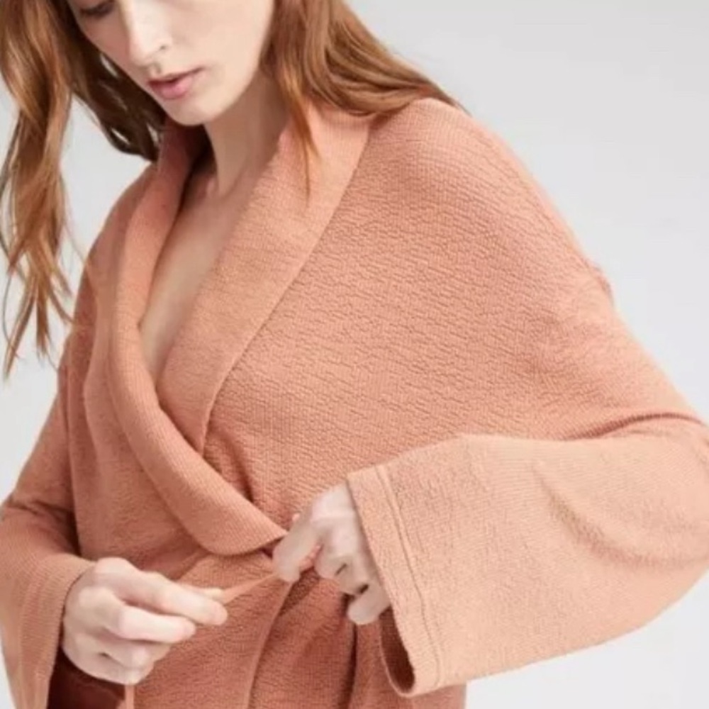 Anthropologie Richer Poorer Bounce Knit BrownWrap Top Sweater Cardigan Small